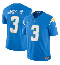 Men Los Angeles Chargers 3 Derwin James Jr  Light Blue 2023 F U S E  With 3 Star C Patch Vapor Untouchable Limited Stitched Jersey