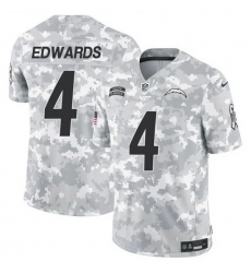 Men Los Angeles Chargers 4 Gus Edwards 2024 F U S E Arctic Camo Salute To Service Limited Stitched Football Jersey