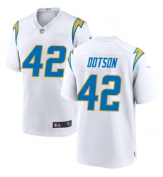 Men Los Angeles Chargers 42 Elijah Dotson White Stitched Game Jersey