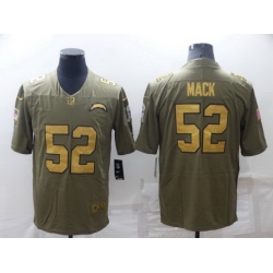 Men Los Angeles Chargers 52 Khalil Mack Olive Gold Salute To Service Limited Stitched jersey