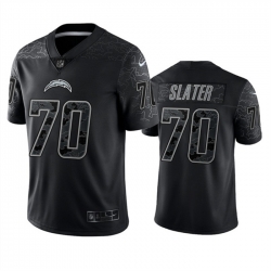 Men Los Angeles Chargers 70 Rashawn Slater Black Reflective Limited Stitched Football Jersey