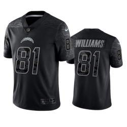 Men Los Angeles Chargers 81 Mike Williams Black Reflective Limited Stitched Football Jersey