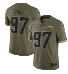 Men Los Angeles Chargers 97 Joey Bosa Olive 2022 Salute To Service Limited Stitched Jersey