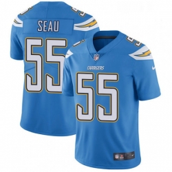 Men Nike Los Angeles Chargers 55 Junior Seau Electric Blue Alternate Vapor Untouchable Limited Player NFL Jersey