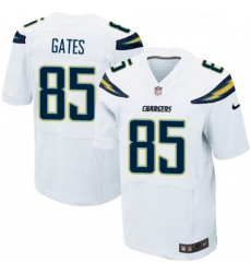 Men Nike Los Angeles Chargers 85 Antonio Gates Elite White NFL Jersey