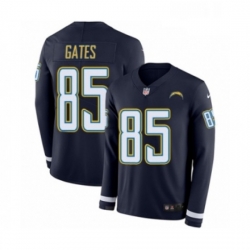 Men Nike Los Angeles Chargers 85 Antonio Gates Limited Navy Blue Therma Long Sleeve NFL Jersey