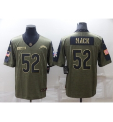 Men's Los Angeles Chargers #52 Khalil Mack Olive Salute To Service Limited Stitched Jersey