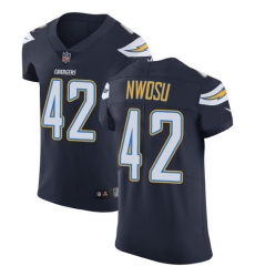 Nike Chargers #42 Uchenna Nwosu Navy Blue Team Color Mens Stitched NFL Vapor Untouchable Elite Jersey