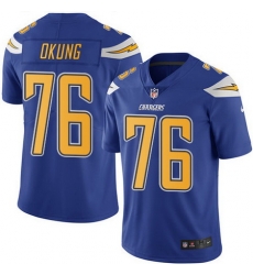 Nike Chargers #76 Russell Okung Electric Blue Mens Stitched NFL Limited Rush Jersey