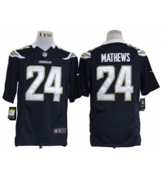 Nike San Diego Chargers 24 Ryan Mathews Dark Blue Game NFL Jersey