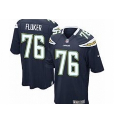 Nike San Diego Chargers 76 D.J. Fluker Dark Blue Game NFL Jersey