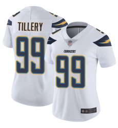 Chargers 99 Jerry Tillery White Women Stitched Football Vapor Untouchable Limited Jersey