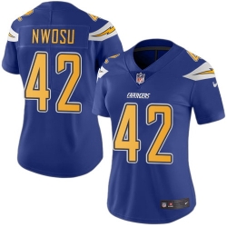 Nike Chargers #42 Uchenna Nwosu Electric Blue Womens Stitched NFL Limited Rush Jersey Nike Chargers #42 Uchenna Nwosu Electric Blue Womens Stitched NFL Limited Rush Jersey