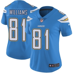 Womens Nike Chargers #81 Mike Williams Electric Blue Alternate  Stitched NFL Vapor Untouchable Limited Jersey Womens Nike Chargers #81 Mike Williams Electric Blue Alternate  Stitched NFL Vapor Untouchable Limited Jersey