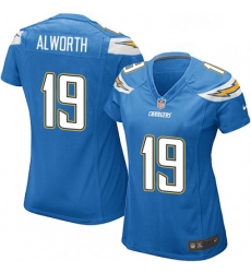 Womens Nike Los Angeles Chargers 19 Lance Alworth Game Electric Blue Alternate NFL Jersey