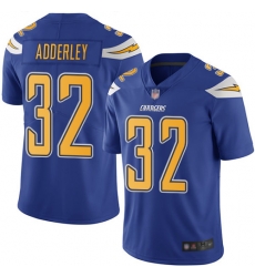 Chargers 32 Nasir Adderley Electric Blue Youth Stitched Football Limited Rush Jersey