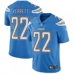 Nike Chargers #22 Jason Verrett Electric Blue Alternate Youth Stitched NFL Vapor Untouchable Limited Jersey