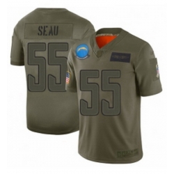 Youth Los Angeles Chargers 55 Junior Seau Limited Camo 2019 Salute to Service Football Jersey