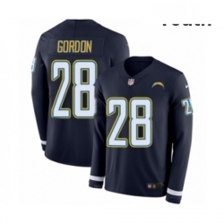 Youth Nike Los Angeles Chargers 28 Melvin Gordon Limited Navy Blue Therma Long Sleeve NFL Jersey