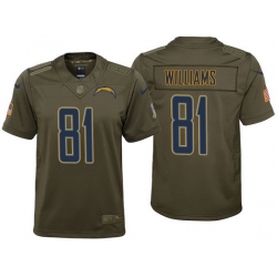 youth chargers mike williams olive 2017 salute to service jersey