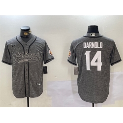 Men Minnesota Vikings 14 Sam Darnold Grey Cool Base Stitched Baseball Jersey