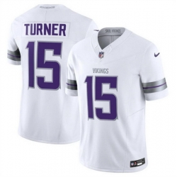 Men Minnesota Vikings 15 Dallas Turner White F U S E  Winter Warrior Limited Stitched Jersey