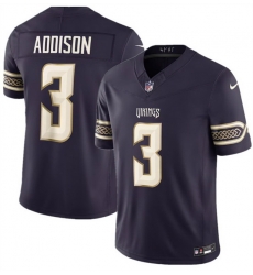 Men Minnesota Vikings  3 Jordan Addison Deep Purple 2026 F U S E  Rivalries Collection Limited Stitched Football Jersey