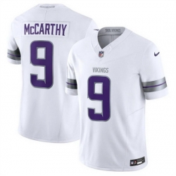 Men Minnesota Vikings 9 J J  McCarthy White F U S E  Winter Warrior Limited Stitched Jersey