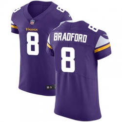 Men Nike Vikings #8 Sam Bradford Purple Team Color Stitched NFL Vapor Untouchable Elite Jersey Men Nike Vikings #8 Sam Bradford Purple Team Color Stitched NFL Vapor Untouchable Elite Jersey