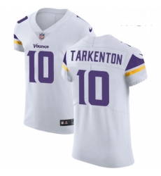 Mens Nike Minnesota Vikings 10 Fran Tarkenton White Vapor Untouchable Elite Player NFL Jersey