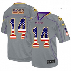 Mens Nike Minnesota Vikings 14 Stefon Diggs Elite Grey USA Flag Fashion NFL Jersey Mens Nike Minnesota Vikings 14 Stefon Diggs Elite Grey USA Flag Fashion NFL Jersey