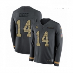 Mens Nike Minnesota Vikings 14 Stefon Diggs Limited Black Salute to Service Therma Long Sleeve NFL Jersey Mens Nike Minnesota Vikings 14 Stefon Diggs Limited Black Salute to Service Therma Long Sleeve NFL Jersey