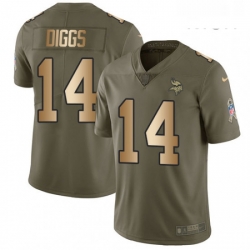 Mens Nike Minnesota Vikings 14 Stefon Diggs Limited OliveGold 2017 Salute to Service NFL Jersey Mens Nike Minnesota Vikings 14 Stefon Diggs Limited OliveGold 2017 Salute to Service NFL Jersey