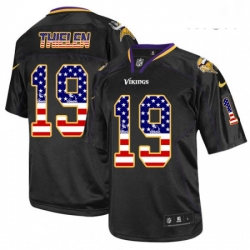 Mens Nike Minnesota Vikings 19 Adam Thielen Elite Black USA Flag Fashion NFL Jersey Mens Nike Minnesota Vikings 19 Adam Thielen Elite Black USA Flag Fashion NFL Jersey
