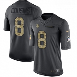 Mens Nike Minnesota Vikings 8 Kirk Cousins Limited Black 2016 Salute to Service NFL Jersey Mens Nike Minnesota Vikings 8 Kirk Cousins Limited Black 2016 Salute to Service NFL Jersey