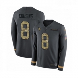 Mens Nike Minnesota Vikings 8 Kirk Cousins Limited Black Salute to Service Therma Long Sleeve NFL Jersey Mens Nike Minnesota Vikings 8 Kirk Cousins Limited Black Salute to Service Therma Long Sleeve NFL Jersey