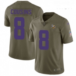 Mens Nike Minnesota Vikings 8 Kirk Cousins Limited Olive 2017 Salute to Service NFL Jersey Mens Nike Minnesota Vikings 8 Kirk Cousins Limited Olive 2017 Salute to Service NFL Jersey