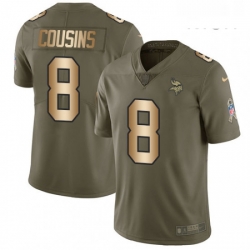 Mens Nike Minnesota Vikings 8 Kirk Cousins Limited Olive Gold 2017 Salute to Service NFL Jersey Mens Nike Minnesota Vikings 8 Kirk Cousins Limited Olive Gold 2017 Salute to Service NFL Jersey