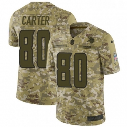 Mens Nike Minnesota Vikings 80 Cris Carter Limited Camo 2018 Salute to Service NFL Jersey