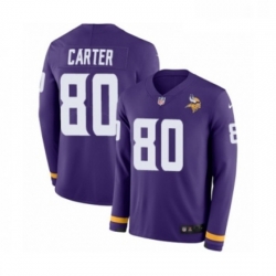 Mens Nike Minnesota Vikings 80 Cris Carter Limited Purple Therma Long Sleeve NFL Jersey Mens Nike Minnesota Vikings 80 Cris Carter Limited Purple Therma Long Sleeve NFL Jersey