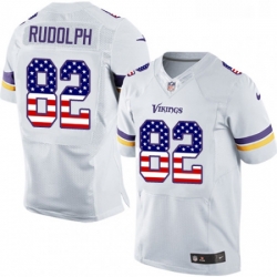 Mens Nike Minnesota Vikings 82 Kyle Rudolph Elite White Road USA Flag Fashion NFL Jersey Mens Nike Minnesota Vikings 82 Kyle Rudolph Elite White Road USA Flag Fashion NFL Jersey