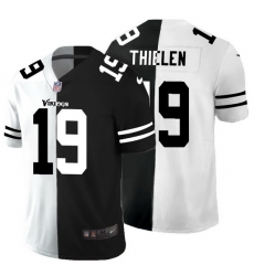 Minnesota Vikings 19 Adam Thielen Men Black V White Peace Split Nike Vapor Untouchable Limited NFL Jersey