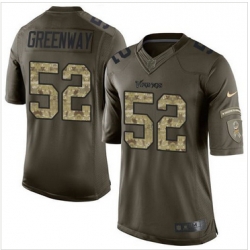 Nike Minnesota Vikings #52 Chad Greenway Green Men 27s Stitched NFL Limited Salute to Service Jersey Nike Minnesota Vikings #52 Chad Greenway Green Men 27s Stitched NFL Limited Salute to Service Jersey