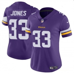 Women Minnesota Vikings 33 Aaron Jones Purple Vapor Untouchable Limited Stitched Jersey