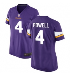 Women  Minnesota Vikings 4 Brandon  Powell Purple Vapor Untouchable Stitched Jersey