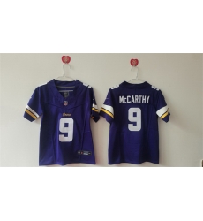 Women Minnesota Vikings 9 J J  McCarthy Purple F U S E Vapor Untouchable Limited Stitched Jersey