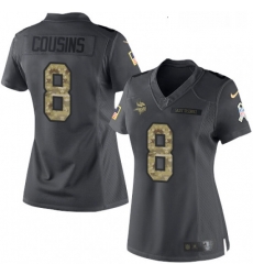 Womens Nike Minnesota Vikings 8 Kirk Cousins Limited Black 2016 Salute to Service NFL Jersey