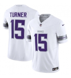 Youth Minnesota Vikings 15 Dallas Turner White F U S E  Winter Warrior Limited Stitched Jersey