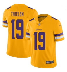 Youth Vikings 19 Adam Thielen Gold Stitched Football Limited Inverted Legend Jersey