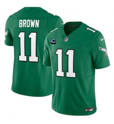 Men Philadelphia Eagles 11 A  J  Brown Green 2023 F U S E  With 1 Star C Patch Vapor Untouchable Limited Stitched Jersey